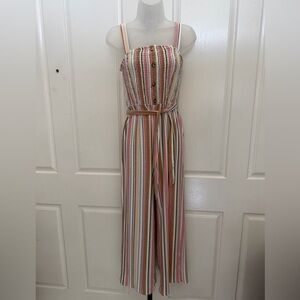 No Boundaries Striped Multicolor Jumpsuit Sz S (3-5)